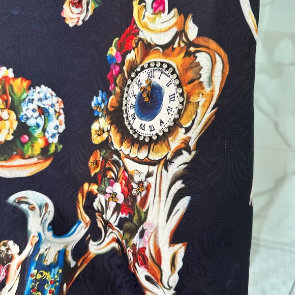 One of kind heavy brocade mini dress with pockets and jewelled details. - Picture 7 of 11